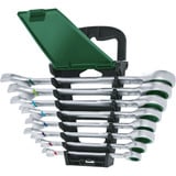 Bosch Juego de llaves de carraca, 8 piezas, Llave de tuercas verde/Negro