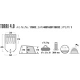 High Peak Tienda túnel Torri 4.0, Tienda de campaña gris oscuro/Verde