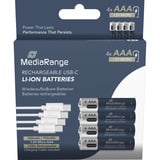MediaRange Batería USB-C Li-Ion, Mignon AA I 1.5V | 500 mAh, paquete de 4 