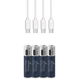 MediaRange Batería USB-C Li-Ion, Mignon AA I 1.5V | 500 mAh, paquete de 4 