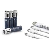 MediaRange Batería USB-C Li-Ion, Mignon AA I 1.5V | 500 mAh, paquete de 4 