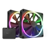 NZXT F140 RGB TWIN Carcasa del ordenador, Procesador Ventilador 14 cm Negro 2 pieza(s) negro, Ventilador, 14 cm, 500 RPM, 1800 RPM, 32,5 dB, 24,85 cfm