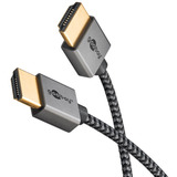 goobay Cable HDMI Plus delgado de alta velocidad con Ethernet, 4K @ 60Hz gris
