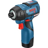 Bosch 0 601 9E0 005 atornilladora de impacto con batería 1/4" 3100 RPM 110 Nm Negro, Azul 12 V, Tornillo de percusión azul/Negro, Llave de impacto, Negro, Azul, 1/4", 3100 RPM, 110 Nm, 1200 RPM