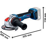 Bosch Amoladora angular inalámbrica X-LOCK GWX 18V-11 S Professional solo, 18Volt azul/Negro