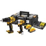 DEWALT PACK COMBO de batería POWERSTACK DCK2062E2T, 18Volt, con llave de impacto, Martillo atornillador amarillo/Negro