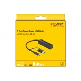 DeLOCK 63859 hub de interfaz USB 3.2 Gen 1 (3.1 Gen 1) Type-A + Type-C 5000 Mbit/s, Hub USB USB 3.2 Gen 1 (3.1 Gen 1) Type-A + Type-C, USB 3.2 Gen 1 (3.1 Gen 1) Type-A, MicroSD (TransFlash), SD, 5000 Mbit/s, 0,2 m, ChromeOS