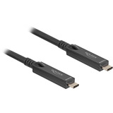 DeLOCK Cable USB-C óptico activo 8K video + datos + PD negro