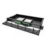 DeLOCK Panel de parcheo LWL HD (Alta Densidad) de 19" 1U, Patch Panel negro