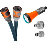 GARDENA Manguera textil Liano Xtreme 1/2", juego de 15 metros gris oscuro/Naranja