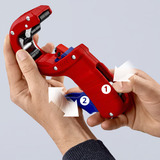 KNIPEX 90 23 02 BK, Corta tubos rojo/Azul