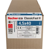 fischer Tornillo para aglomerado ClassicFast II 4,5x40 cabeza avellanada TX 