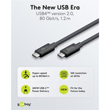 goobay Cable USB4 Versión 2.0, conector USB-C > conector USB-C, 80Gbit/s negro