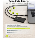 goobay Cable USB4 Versión 2.0, conector USB-C > conector USB-C, 80Gbit/s negro