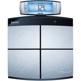 Beurer Báscula de análisis corporal BF 105 Body Complete, Balanza acero fino cepillado/Negro