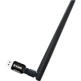 D-Link DWA-137 adaptador y tarjeta de red WLAN, Adaptador Wi-Fi negro, Alámbrico, USB, WLAN, Wi-Fi 4 (802.11n), Negro