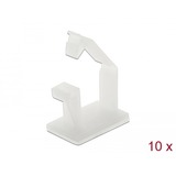 DeLOCK 60250 organizador de cables Piso Soporte para cables Blanco 10 pieza(s), Guía para cable transparente, Soporte para cables, Piso, Nylon, Blanco