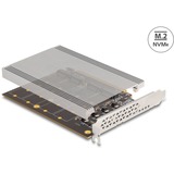 DeLOCK Tarjeta PCI Express x16 a 4x NVMe M.2 Key interna, Tarjeta de interfaz 