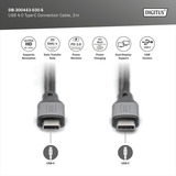 Digitus Cable USB4 Gen 2x2, conector USB-C > conector USB-C, 20 Gbit/s negro/Gris