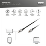 Digitus Cable USB4 Gen 2x2, conector USB-C > conector USB-C, 20 Gbit/s negro/Gris