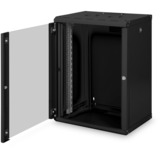 Digitus Carcasa de pared de la serie Unique - 600 x 450 mm (an. x pr.), Armario IT negro, Bastidor de pared, 16U, 100 kg, 30 kg, Negro