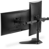 Digitus Soporte de monitor universal dual, Soporte de pie negro (mate), Independiente, 8 kg, 38,1 cm (15"), 81,3 cm (32"), 100 x 100 mm, Negro