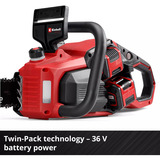 EINHELL Motosierra profesional a batería GP-LC 36/40 Li BL-Solo, 36 Voltios (2x18V) rojo/Negro