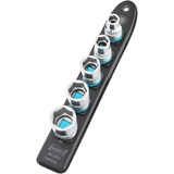 Hazet SmartRail 1/2" juego de dados para llave de vaso, hexagonal, 5 piezas, Llave de tubo negro