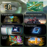 Hisense ULED 85E8S MiniLED, TV QLED negro/Gris oscuro
