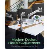 ICY BOX IB-MS525-T 76,2 cm (30") Escritorio Gris, Plata, Soporte de monitor gris, Pinza/Atornillado, 21 kg, 76,2 cm (30"), 100 x 100 mm, Ajustes de altura, Gris, Plata