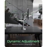 ICY BOX IB-MS525-T 76,2 cm (30") Escritorio Gris, Plata, Soporte de monitor gris, Pinza/Atornillado, 21 kg, 76,2 cm (30"), 100 x 100 mm, Ajustes de altura, Gris, Plata