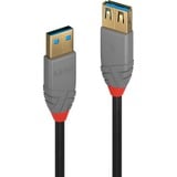Lindy 36762 cable USB USB 3.2 Gen 1 (3.1 Gen 1) 2 m USB A Negro, Cable alargador negro/Gris, 2 m, USB A, USB A, USB 3.2 Gen 1 (3.1 Gen 1), 5 Gbit/s, Negro