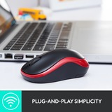 Logitech M185 ratón Ambidextro RF inalámbrico Óptico 1000 DPI rojo, Ambidextro, Óptico, RF inalámbrico, 1000 DPI, Negro, Rojo, Minorista