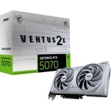 MSI GeForce RTX5070 VENTUS 2X OC White NVIDIA GeForce RTX 5070 12 GB GDDR7, Tarjeta gráfica blanco, GeForce RTX 5070, 12 GB, GDDR7, 192 bit, 7680 x 4320 Pixeles, PCI Express 5.0