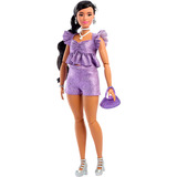 Mattel Barbie Deluxe Style en conjunto metálico violeta, Muñecos 