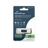 MediaRange MR916 unidad flash USB 32 GB USB tipo A 3.2 Gen 1 (3.1 Gen 1) Negro, Plata, Lápiz USB plateado/Negro, 32 GB, USB tipo A, 3.2 Gen 1 (3.1 Gen 1), 70 MB/s, Deslizar, Negro, Plata
