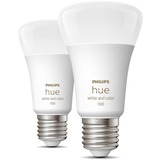 Philips Hue 8719514291317A Iluminación inteligente, Lámpara LED Philips Hue White and Color ambiance 8719514291317A, Bombilla inteligente, Bluetooth/Zigbee, Blanco, LED, E27, A60