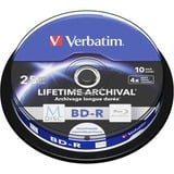 Verbatim M-Disc 4x BD-R 25 GB 10 pieza(s), Discos Blu-ray vírgenes 25 GB, BD-R, Eje, 10 pieza(s)