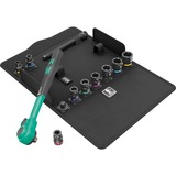 Wera 8100 SB 13 Juego de carracas Zyklop Comfort, en pulgadas, 3/8", Kit de herramientas negro/Verde