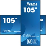 iiyama LH10551UWS-B1AG pantalla de señalización Pantalla plana para señalización digital 2,66 m (104.7") LED 500 cd / m² UltraWide 5K HD Negro 24/7, Pantalla de gran formato negro, Pantalla plana para señalización digital, 2,66 m (104.7"), LED, 5120 x 2160 Pixeles, 24/7