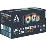 ARCTIC Liquid Freezer III Pro 240 A-RGB Procesador Sistema de refrigeración líquida todo en uno 12 cm Negro, Blanco 1 pieza(s), Refrigeración por agua negro, Sistema de refrigeración líquida todo en uno, 12 cm, 131 m³/h, Negro, Blanco