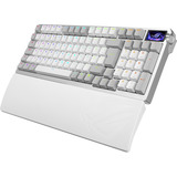 ASUS ROG Azoth 96 HE, Teclado para gaming blanco, Inalámbrico y alámbrico, USB + RF Wireless + Bluetooth, Magnetic-mechanical key switch, QWERTZ, LED RGB, Blanco
