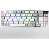 ASUS ROG Azoth 96 HE, Teclado para gaming blanco, Inalámbrico y alámbrico, USB + RF Wireless + Bluetooth, Magnetic-mechanical key switch, QWERTZ, LED RGB, Blanco
