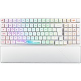ASUS ROG Strix Scope II 96 RX Wireless teclado Juego USB + RF Wireless + Bluetooth Blanco, Teclado para gaming blanco, 96%, Inalámbrico y alámbrico, USB + RF Wireless + Bluetooth, Switch de tecla óptico, LED RGB, Blanco