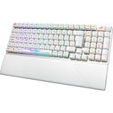 ASUS ROG Strix Scope II 96 RX Wireless teclado Juego USB + RF Wireless + Bluetooth Blanco, Teclado para gaming blanco, 96%, Inalámbrico y alámbrico, USB + RF Wireless + Bluetooth, Switch de tecla óptico, LED RGB, Blanco
