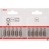 Bosch Punta de atornillar extra dura, Bit 10 pieza(s), Torx, T20, Acero, 25 mm, 25,4 / 4 mm (1 / 4")