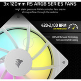 Corsair NAUTILUS 360 RS ARGB Reacondicionado, Refrigeración por agua blanco