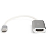 Digitus Adaptador gráfico 4K HDMI USB Type-C™ blanco/Plateado, 0,2 m, USB Tipo C, HDMI, Macho, Hembra, USB