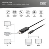 Digitus Cable adaptador USB-C <> DisplayPort, bidireccional negro