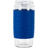 Emsa Tea Mug 420 ml Transparente, Termo azul/Transparente, Transparente, Vidrio, Silicona, Acero inoxidable, China, 420 ml, 82 mm